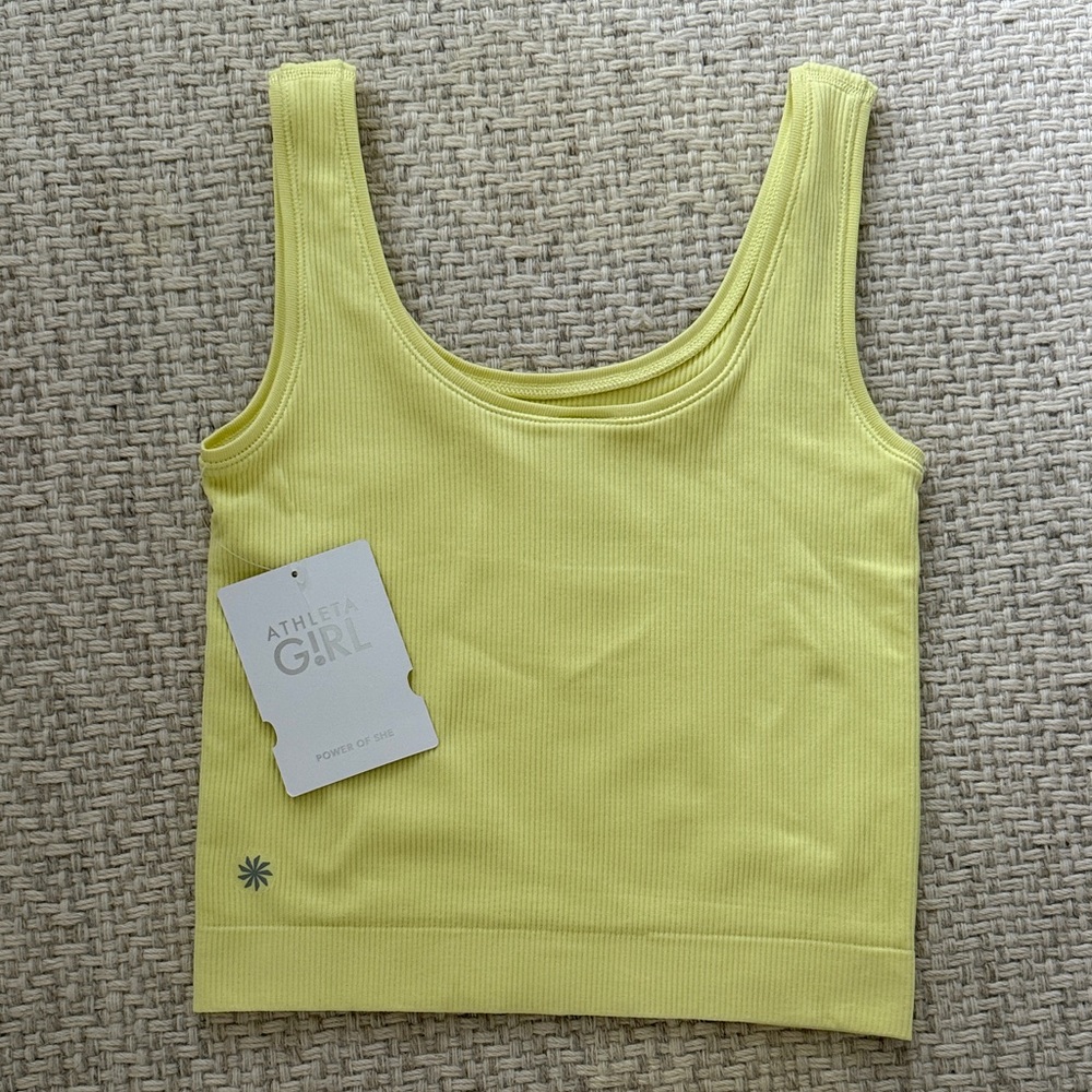 Athleta Lemon Ribbed Tank Top